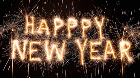 新年快乐烟花艺术字摄影图片